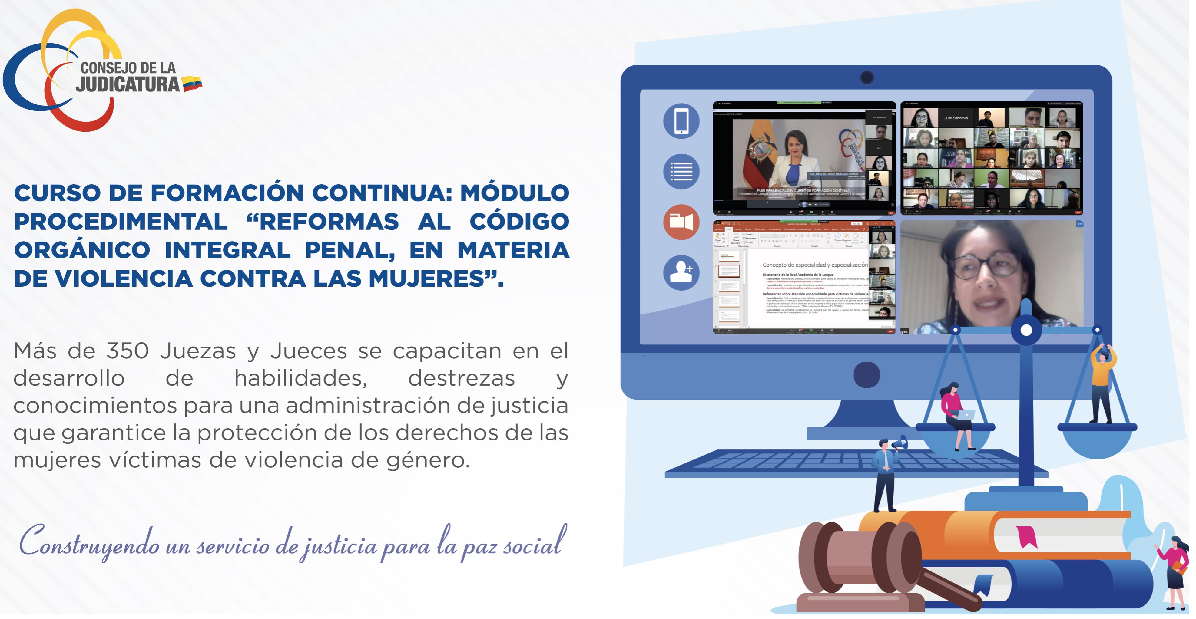 Consejo de la Judicatura capacita a juezas y jueces en reformas al COIP, en materia de Violencia Contra las Mujeres