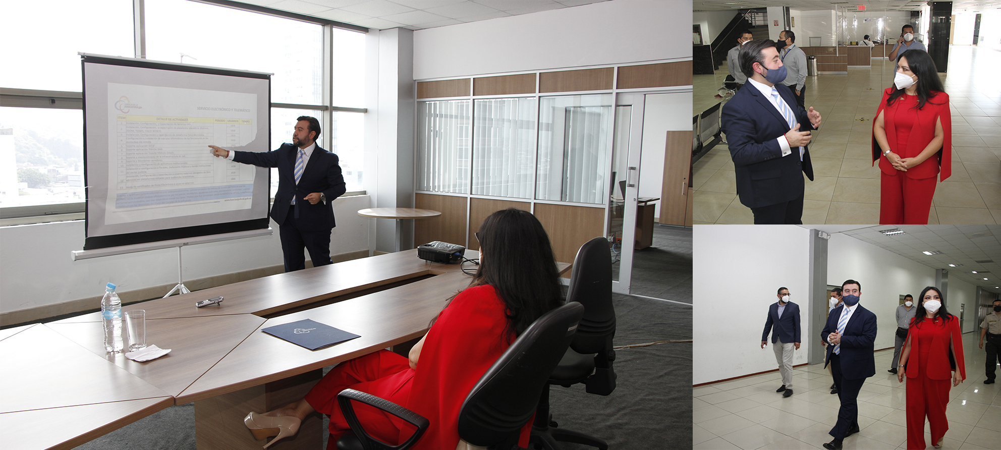 Presidenta del CJ verifica atención en Unidades Judiciales de Guayaquil y cumplimiento de medidas de bioseguridad