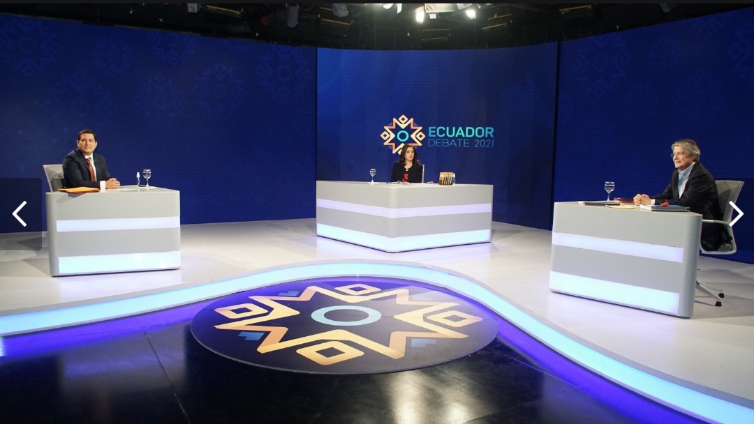Debate presidencial, marcado por ataques personales entre candidatos Andrés Arauz y Guillermo Lasso