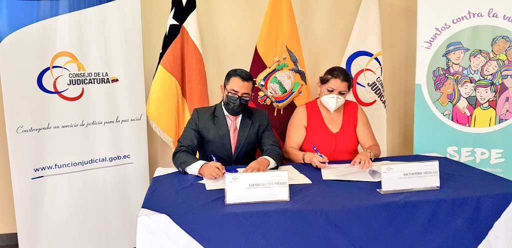 Dirección Provincial del Consejo de la Judicatura de Orellana y Secretaría de Derechos Humanos suscribieron convenio de cooperación interinstitucional